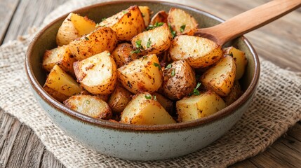Roasted Potato  Wedges in a Bowl