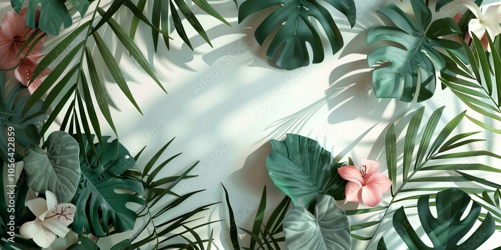Poster clean and modern botanical decor with a structured pattern