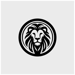 LION HEAD FRONT FACE ICON LOGO CLEAN ELEGANT