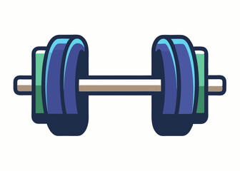 Dumbbell on a white background vector art illustration 