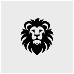 LION HEAD FRONT FACE ICON LOGO MINIMAL SILHOUETTE