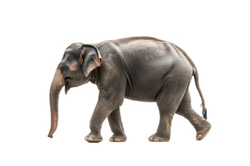 Fototapeta premium Side view of walking Asian Elephant