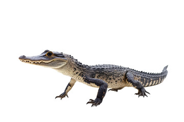 Naklejka premium Side view of walking Crocodile