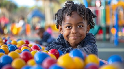 Diverse Children Playing in Colorful Playground