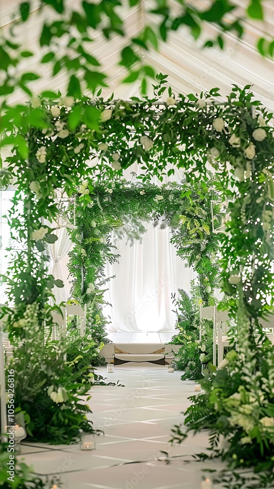 Poster elegant greenery setup featuring a structured pattern