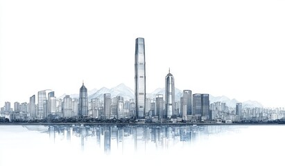 country skyline with reflection