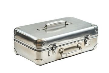PNG Image of Silver travel suitcase