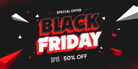 Black friday sale banner template background. Black friday special offer banner for social media or web banner. Super sale promotion for black friday sale