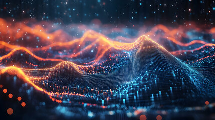 Abstract 3D Background with Blue and Orange Lights