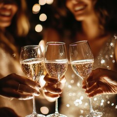 New Year Eve party with champagne