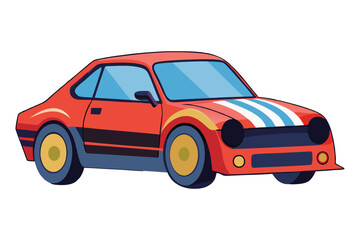 Vector illustration of modern SUV car in cartoon flat style. Simple picture of land vehicle transportation. Family car front and side view. Modern technology automobile.