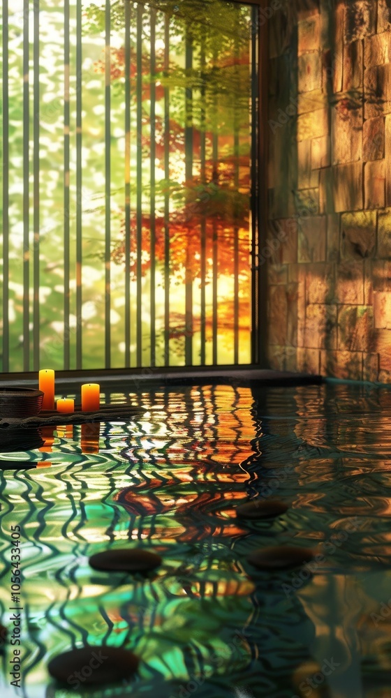 Poster peaceful spa environment with a harmonious abstract color backdrop.