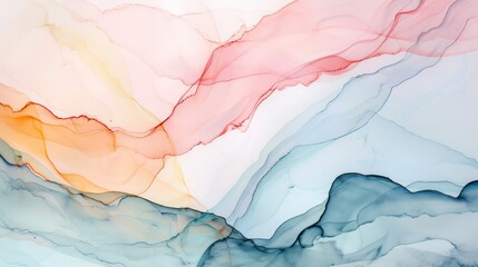 Naklejka premium Fluid Watercolor Abstract Lines in Soft Colors