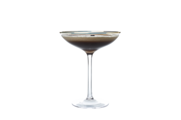 PNG, Martini espresso cocktail in glass, isolated on white background