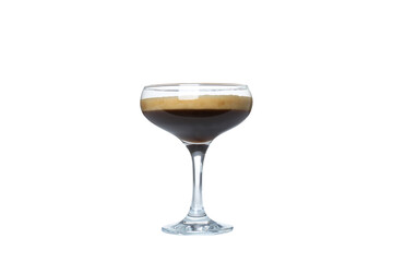 PNG, Martini espresso cocktail in glass, isolated on white background