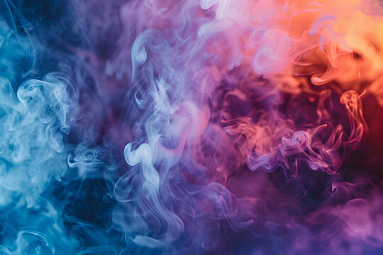 Close-up of colorful smoke in water, vibrant color background, high resolution, captured with a Canon EOS R4 camera 