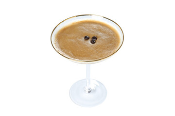 PNG, Martini espresso cocktail in glass, isolated on white background