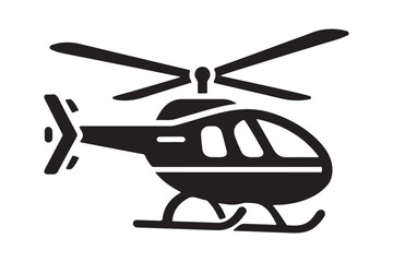 Helicopter of silhouette on a white background. Vector illustration.