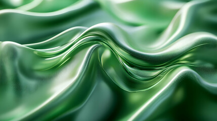 Abstract 3D Green Wavy Texture Background