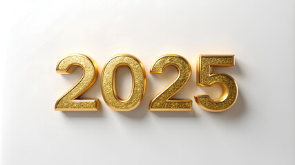 2025 gold text on white background