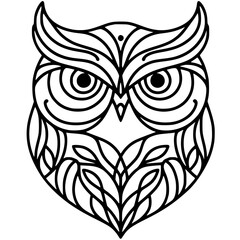 One line art owl