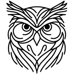 Obraz premium One line art owl