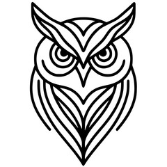 One line art owl