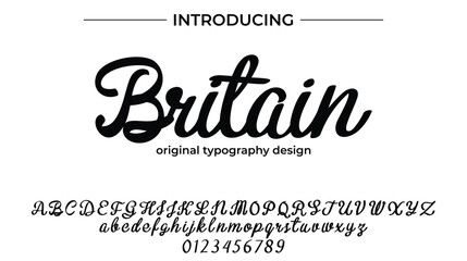 Britain Font Stylish brush painted an uppercase vector letters, alphabet, typeface