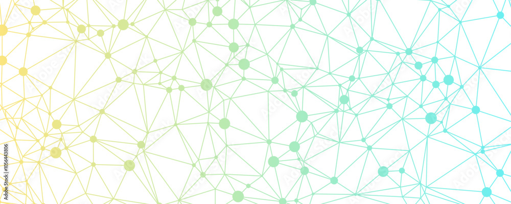Poster abstract geometric background with blue and green connected circles.