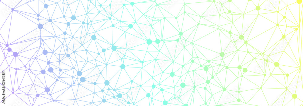 Aufkleber Abstract geometric pattern with connected dots and lines in a gradient color scheme.