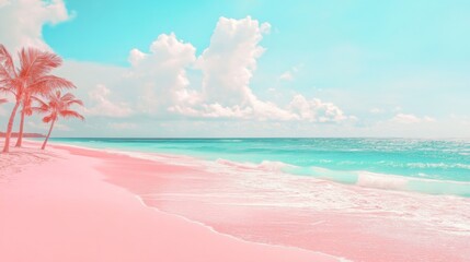 Tropical Beach Scene with Vibrant Colors and Studio Lighting