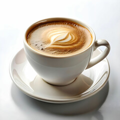 Obraz premium close up of coffee served on table on white background