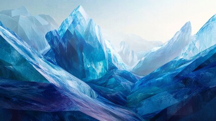 Obraz premium A mountain range covered in ice and snow