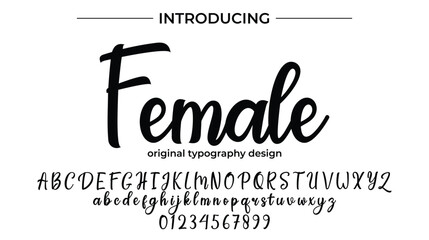 Female Font Stylish brush painted an uppercase vector letters, alphabet, typeface