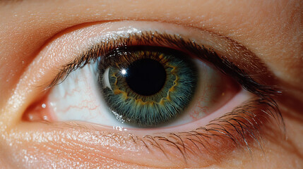 Fototapeta premium Close-Up of Human Eye with Green Iris