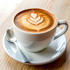 Fototapeta premium close up of coffee served on table on white background