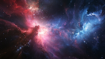 Obraz premium Vivid Cosmic Nebula in Deep Space