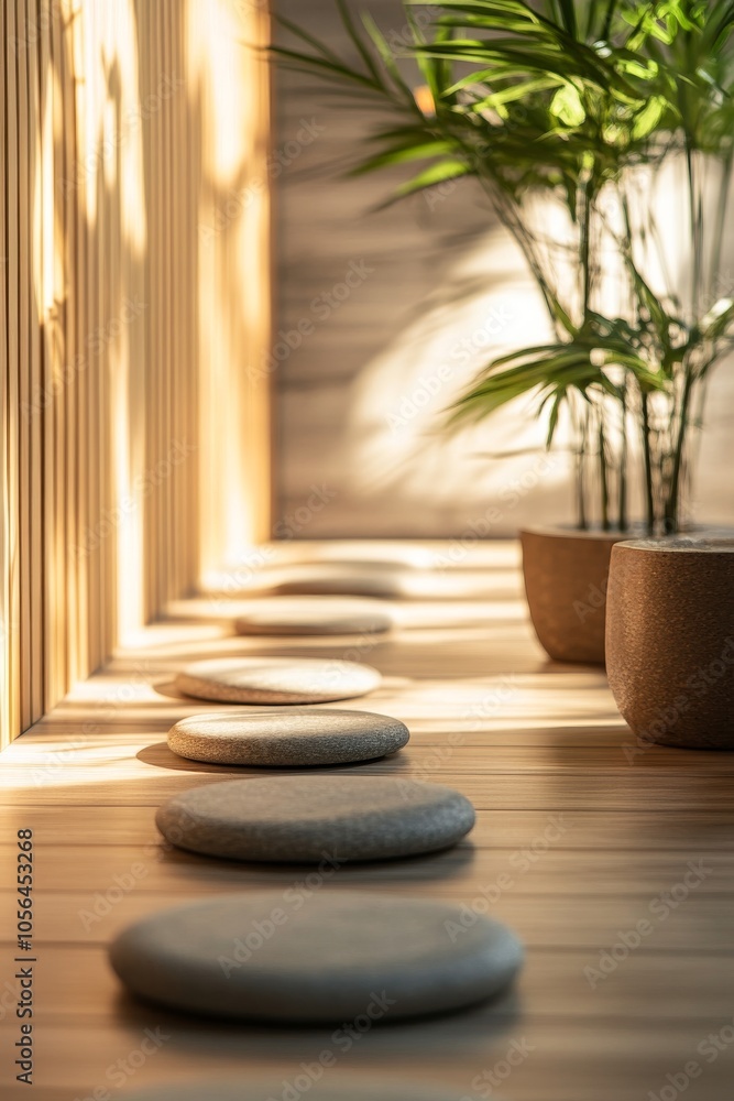 Poster relaxing spa backdrop with a harmonious layout.