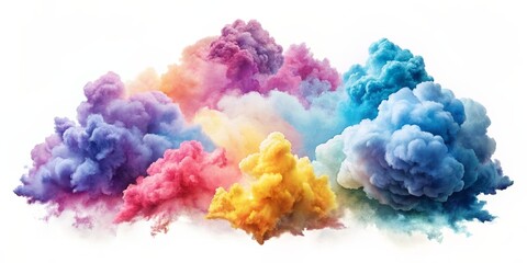Fototapeta premium Abstract Colorful Cloud Burst - A vibrant composition of colorful clouds resembling an explosion of creativity and energy