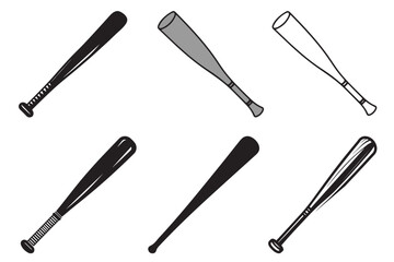 Baseball bat silhouette vector.