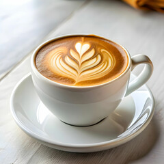 close up of coffee served on table on white background