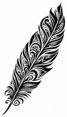 Obraz premium TRIBAL TATOO トライバル タトゥ 刺青 羽 羽毛