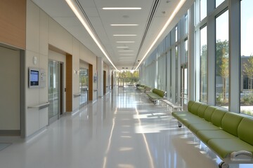 明るく清潔な病院の廊下 | Bright and Clean Hospital Hallway
