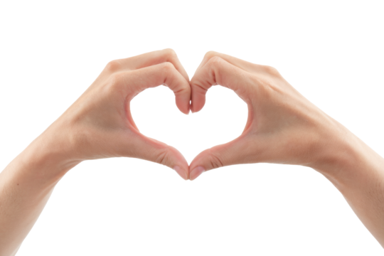 High-Quality PNG; hands making a heart shape isolated on white backgroud – High Resolution