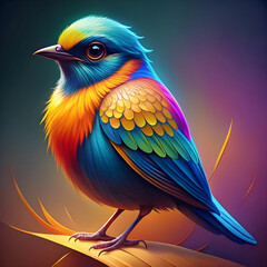 Fototapeta premium colorful bird illustration gradient