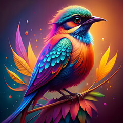 Obraz premium colorful bird illustration gradient