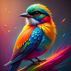 Obraz premium colorful bird illustration gradient