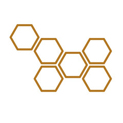 Wooden polygon wall shelf