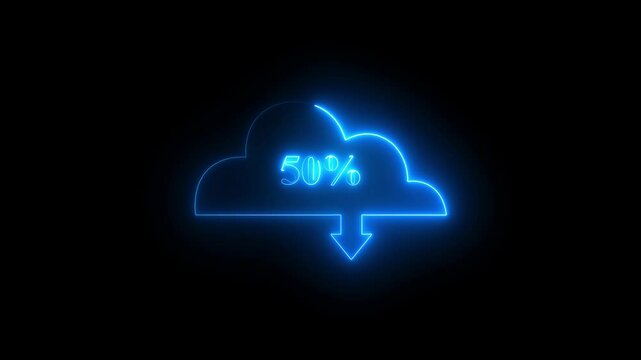 symbol icloud Loading Pending circle icon amazing set business icon sets technology abstract business technology web internet graphic Neon symbol cloud, loading process animation