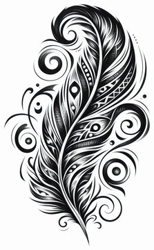 TRIBAL TATOO トライバル タトゥ 刺青 羽 羽毛